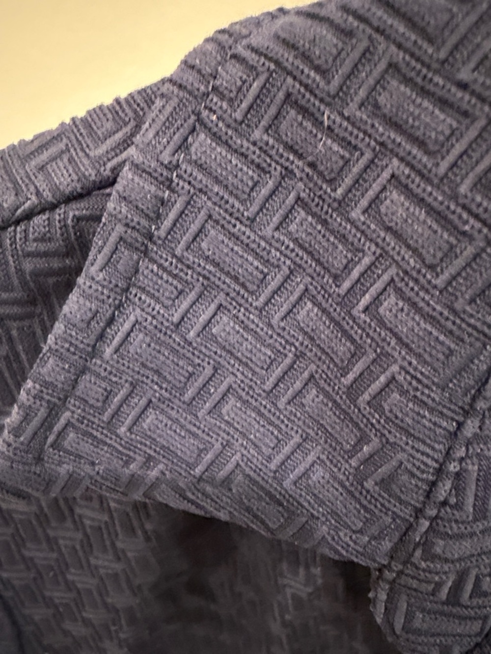 J. McLaughlin Navy Textured V-Neck Polo Top - Picture 3 of 4